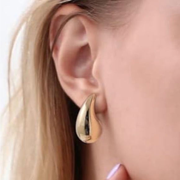 Silver Water Drop Tear Drop Earrings - Picture 2 of 6